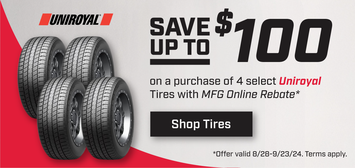  Save on Uniroyal Tires