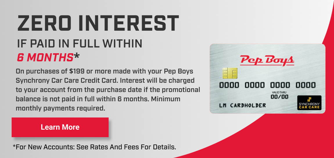 Save Using Pep Boys Credit Card