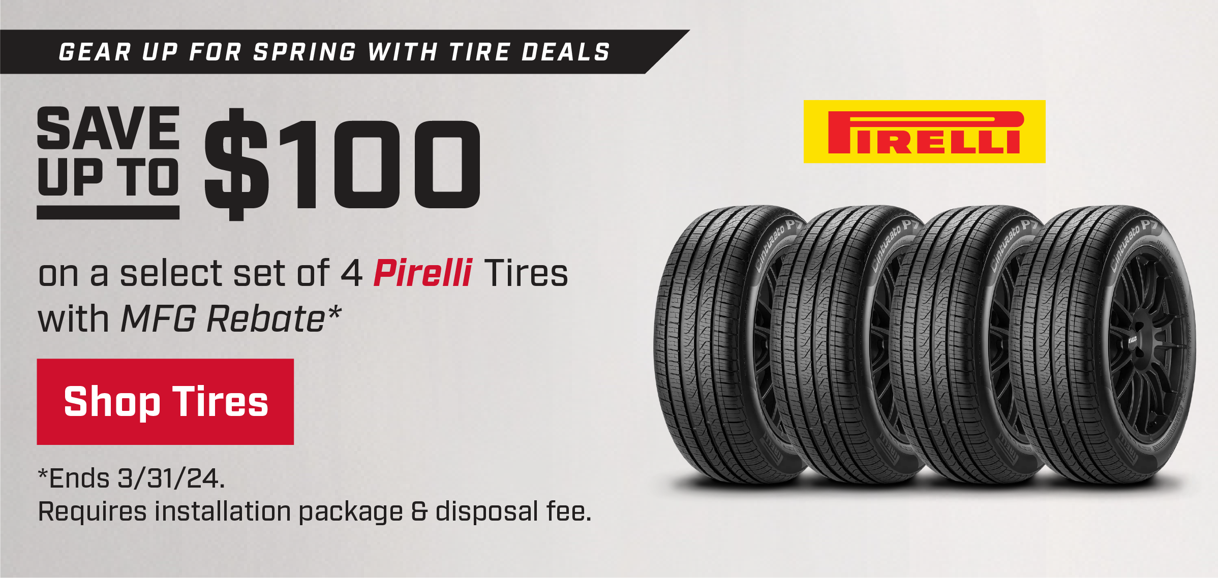 Save on Pirelli Tires