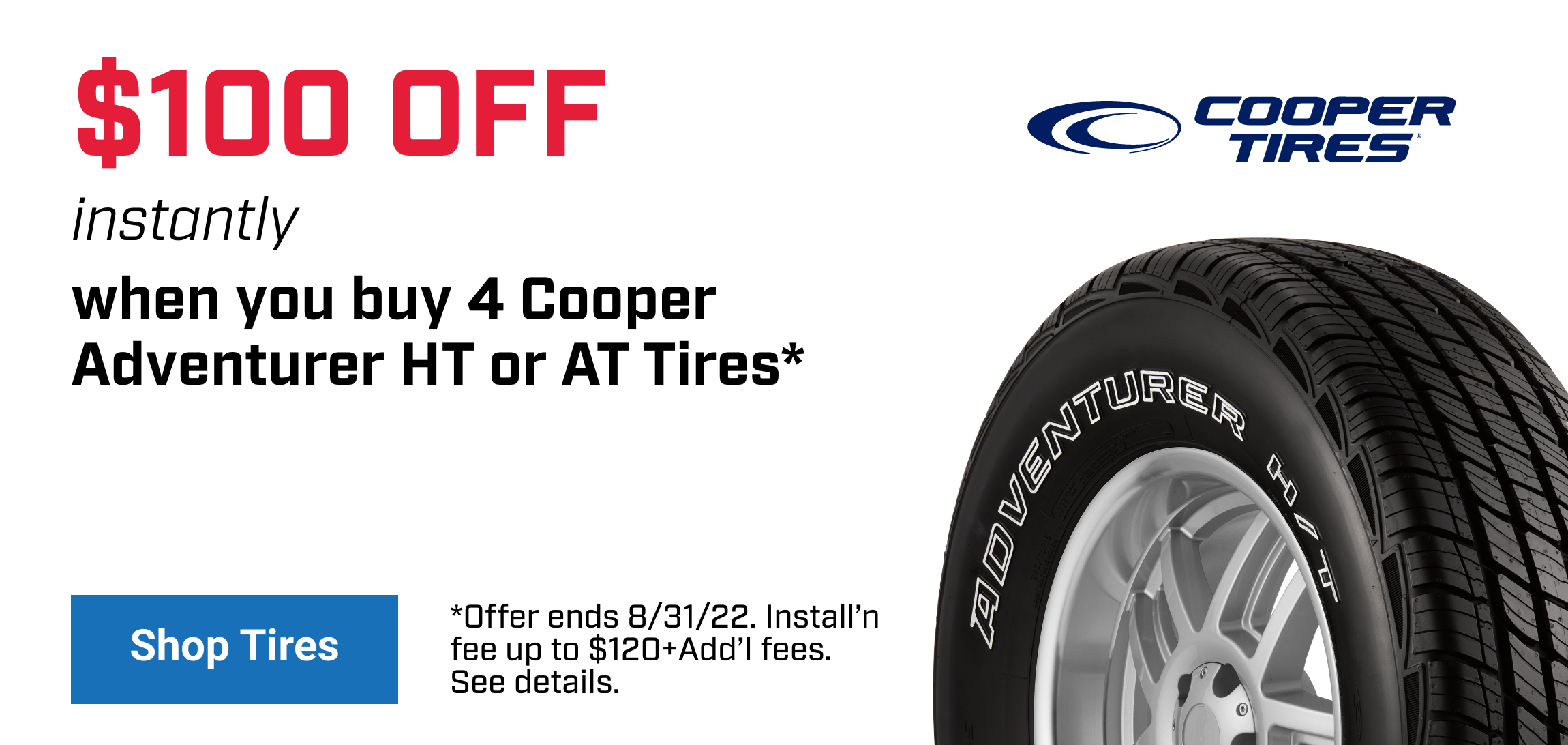 Save $100 On Cooper Tires