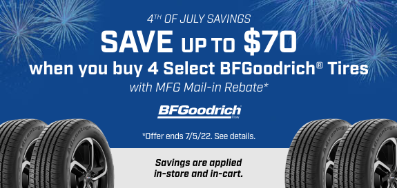 Save $70 On BF Goodrich Tires