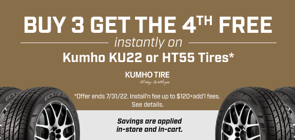 Buy 3 Get the 4th Free Kumho Tires