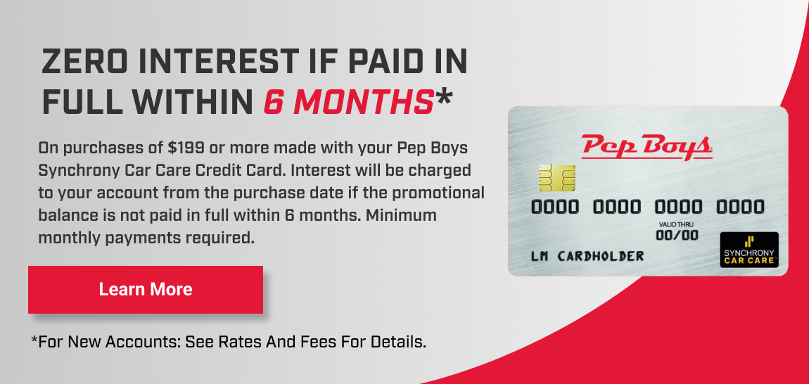 Save Using Pep Boys Credit Card